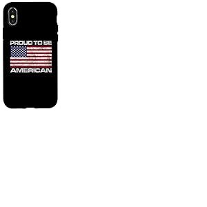 Drapeau am&eacute;ricain am&eacute;ricain avec Drapeau am&eacute;ricain Coque pour iPhone X/XS