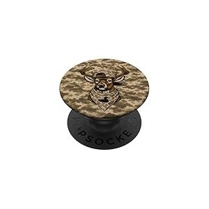 Cool School Deer Buck Camouflage USA Flag Camo PopSockets PopGrip Adh&eacute;sif