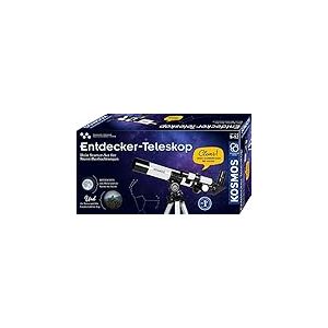 Kosmos 676889 T&eacute;lescope Explorateur Kit de d&eacute;marrage pour d&eacute;butants et Enfants &agrave; partir de 8 Ans, 2 oculaires pour 20x ou 100x, t&eacute;lescope de Voyage Portable, bo&icirc;te d'exp&eacute;rimentation, Astronomie