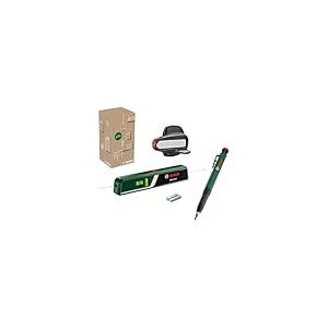 Bosch Niveau Laser à Bulle EasyLevel Avec Support Mural et Marqueur (Ligne et Point Laser pour Alignement Flexible, Crayon pour Trous Profonds)