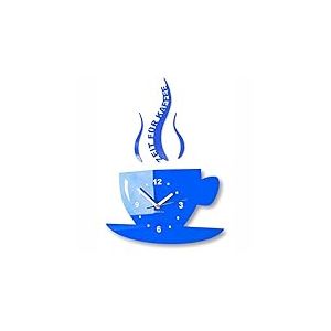 FLEXISTYLE Tasse Horloge Murale Moderne 3D Romaine pour Le café Bleu