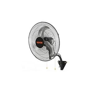 VEVOR Ventilateur mural industriel, 44,45 cm, ventilateur mural oscillant 4000 CFM, 3 vitesses, ventilateur commercial résidentiel pour refroidissement entrepôt, serre, atelier, patio, sous-sol, noir