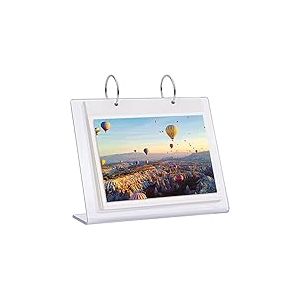 Frankmate Album photo de bureau en acrylique transparent à rabat - 10,2 x 15,2 cm - Support de panneau en acrylique - Support de présentation pour 34 photos studio photo horizontal pour Instax Mini