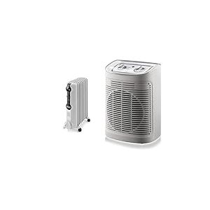 Delonghi Radias Radiateur bain d'huile & Rowenta Radiateur et Ventilateur Soufflant Instant Comfort Aqua Chauffage d’Appoint Salle de Bain Ventilation Chaud Froid 2 Vitesses 2400W Silencieux Gris