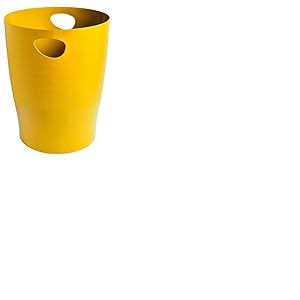 Exacompta - R&eacute;f. 45308D - Lot de 8 corbeilles &agrave; papier, poubelles ECOBIN BeeBlue avec poign&eacute;es - Volume 15 litres - Dimensions 26,3 x 26,3 x 33,5 cm - Pour bureau ou maison - couleur safran