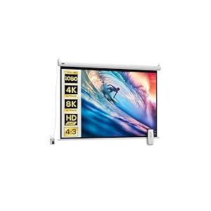 HOMCOM &Eacute;cran vid&eacute;oprojecteur 84 Pouces, 4:3 4K HD &eacute;cran de Projection motoris&eacute; et &eacute;lectrique, &eacute;cran de Projection TV et Home cin&eacute;ma, Montage Mural ou Plafond, Panneau de Commande et t&eacute;l&eacute;commande