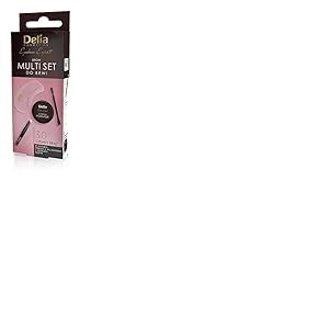 Delia Cosmetics - Multiset de sourcils - Marron foncé - Pince à épiler - Pommade à sourcils - Pochoirs - Forme des sourcils - Garantit un maquillage sans taches tout au long de la journée - Formule