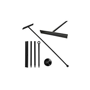 Romon Raclette Douche Silicone, Manche R&eacute;glable 3 Positions (34.5-89cm) avec Porte-Raclette, Lame en Caoutchouc 30cm Aquablade pour Sol & Vitre de Douche, Autocollant, Accessoires Douche, Noir​