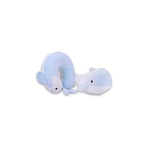 Sbabam Travel Pets,oreiller de voyage 2-en-1 en peluche pour enfants,Maxi Peluche transformable en oreiller cervical pour dormir,Baleine en peluche utilisable comme oreiller pour l'avion et la voiture