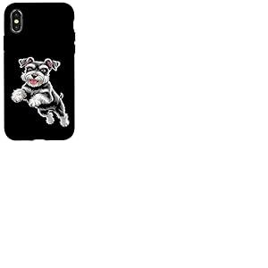 Chien Schnauzer Sauteur Coque pour iPhone X/XS