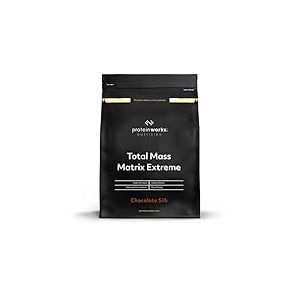 The Protein Works - Total Mass Extreme Gainer Musculation &ndash; Avec Shaker et Cuill&egrave;re Doseuse Gratuite &ndash; Plus de 1000 Calories Par Portion &ndash; Chocolat Onctueux, 2kg