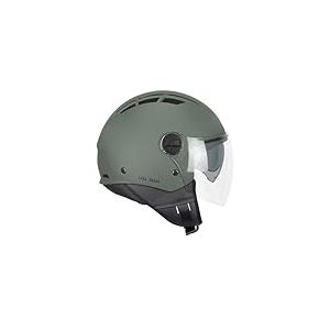 CGM Air Casque Jet Adulte Unisexe, Vert Mat, XXXL (65-66cm)
