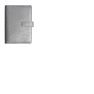 Exacompta - 740119E - Organiseur Exatime 17 light Floralie - 14 x 19 cm - Semainier Septembre 2025 à décembre 2026 - 16 mois - Coloris argent
