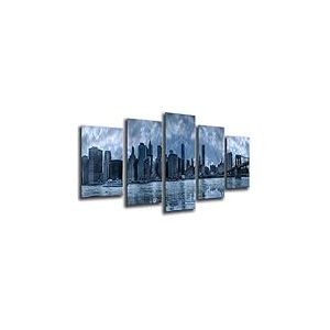Cuadros Camara Tableau Moderne Photographique, Impression sur Bois, Manhattan City, New York, New York, 165 x 62 cm, ref. 26012