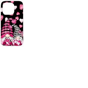 Pink Buffalo Plaid Valentines GNOME Cute Love Heart Coque pour iPhone 15 Pro
