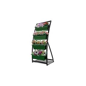Outland Living Jardinière surélevée de 1,8 m – Jardinière Verticale autoportante avec 4 boîtes de conteneurs – Idéal pour la terrasse ou Le Balcon intérieur et extérieur – Parfait pour cultiver des