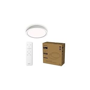 Philips Plafonniers LED avec télécommande, Pack de 2 – Ronds, 30 cm, Lumière blanche réglable et dimmable, Idéal pour le salon ou la chambre, Sans scintillement ni éblouissement, Design moderne, Blanc