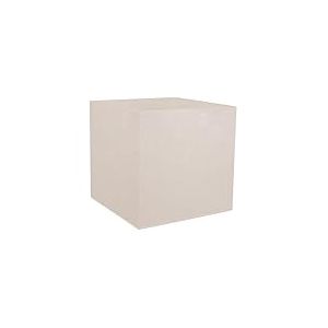 EDA - Pot Carr&eacute; 40 cm Volcania 31 L - D&eacute;cor Imitation Pierre - Double Paroi - Zone de R&eacute;tention d'eau - 39,5 x 39,5 x 43,5 cm - Beige Calcaire