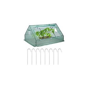 Relaxdays Jardin Serre de Balcon Bâche Housse Tente Semis Plantes tomates 110x180x150cm, Vert