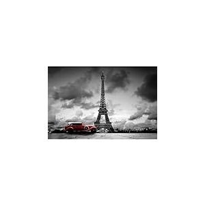Scenolia Tableau Toile XXL en kit Paris Noir Et Blanc 60 x 40 cm - Toile Textile sans PCV - Tableau Grand Format fabriqué en France