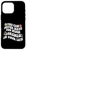 Retro Groovy, vous ne pourrez jamais avoir trop de LORENZO dans votre sac Coque pour iPhone 16 Pro Max