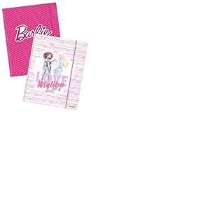 ONLINE Classeur A3 Design Barbie I Trieur en carton avec motif Barbie I 2 dossiers avec &eacute;lastique et rabat int&eacute;rieur I Classeur scolaire pour enfants et adolescents I Id&eacute;al comme porte-documents I