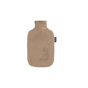 Fashy Bouillotte 2 l avec housse douce et surpiq&ucirc;re sur&eacute;lev&eacute;e Beige
