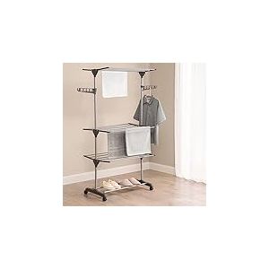 Vivo Technologies &Eacute;tendoir &agrave; Linge Pliable &agrave; 4 Niveaux, &eacute;tendoir &agrave; Linge en m&eacute;tal, &eacute;tendoir &agrave; Linge Pliable, &eacute;tendoir &agrave; Linge Extensible, s&eacute;choir &agrave; Linge Gris