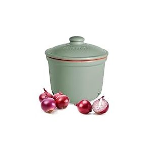 Römertopf Maxi Pot à oignons en céramique 2,8 l – Argile respirante pour garder les légumes frais plus longtemps – Circulation de l'air idéale – Vert