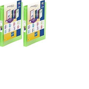 Viquel - Classeur souple a4 personnalisable - 4 anneaux - Dos 2.5cm - Vert translucide (Lot de 2)