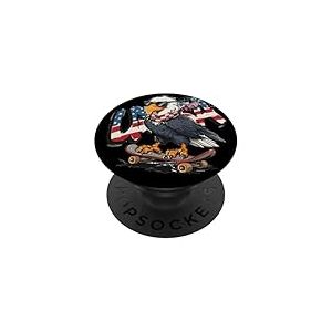 Déguisement d'aigle de Skateboard Fresh USA PopSockets PopGrip Adhésif