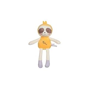 Gipsy Toys – Carre Doudou Paresseux – Gamme « Bamboo » - 24 CM S/Carte – Jaune Marron– 1ER Age