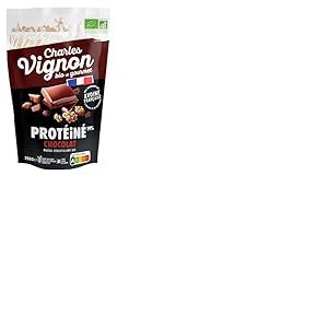 Charles Vignon Muesli Bio Croustillant Prot&eacute;in&eacute; Chocolat Noir &ndash; Riche en Prot&eacute;ines & Fibres &ndash; Sans Huile de Palme &ndash; Petit-D&eacute;jeuner &Eacute;nerg&eacute;tique &ndash; 350 g
