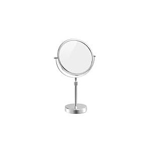Nicesail Miroir Maquillage Hauteur R&eacute;glable Miroir Grossissant sur Pied 1x /7X - Double Face - Rotation &agrave; 360 &deg; - Ba&ntilde;o - Rond - Chrome,Diam&egrave;tre 20cm