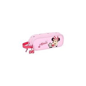 safta Minnie Mouse Naive Trousse Double pour Enfant, idéale pour Les Enfants d'âge Scolaire, Confortable et Polyvalente, qualité et résistance, 21 x 6 x 8 cm, Rose Clair, M, Décontracté