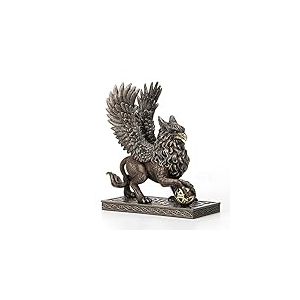 Veronese Design Figurine Griffin Celtique sur Une sphère en résine Peinte à la Main en Bronze de 19,5 cm de Haut