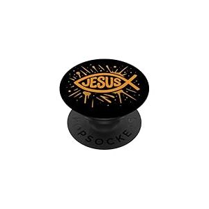 Symbole Ichthys ou Jésus Poisson dans Le Style Graffiti chrétien PopSockets PopGrip Adhésif