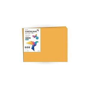 M-Office Cartulina Grande 50x65cm - 25 Feuilles de Couleurs Claires et Intenses, 180g pour Loisirs Cr&eacute;atifs, Projets d'Art et Design (Jaune Or)