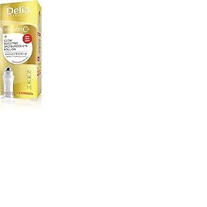 Delia Cosmetics - Roll On Eye Roll On à la vitamine C - Un aspect radieux, hydraté et jeune - Tous types de peau - Acide hyaluronique & vitamine C - Anti-âge - 15 ml