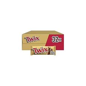 TWIX - Barre Chocolat au Lait, Caramel et Biscuit - 32 Sachets Individuels de 2 Barres Chocolatées - Grand Format - Idéal à Partager - 1,6kg