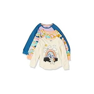 Amazon Essentials T-Shirt Thermique &Agrave; Manches Longues (D&eacute;j&agrave; Spotted Zebra) Fille, Lot de 3, Camouflage/Monstre, 6-7 ans