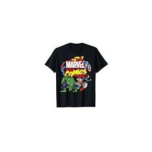 Marvel Comics Avengers Group Shot Around Logo Poster T-Shirt