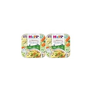 HiPP - La Mamma - Ravioli L&eacute;gumes vari&eacute;s Mozzarella Basilic - Assiette de 250g (Lot de 2)