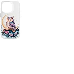 Space Flowers Hibou Hiboux Coque pour iPhone 14 Pro