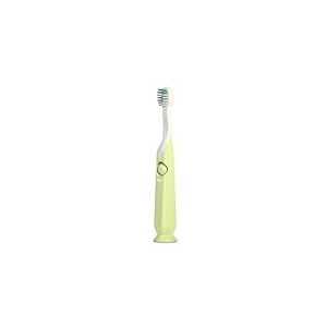 Suavinex, Brosse à dents pour enfants de 2 à 6 ans, poils doux en forme d'ovale, idéale pour les moulaires, manche ergonomique et antidérapant, ventouse à la base, grattoir lingual, vert