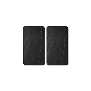 Kesper Juypal_365232 Lot de 2 assiettes à découper en verre Motif ardoise Gris 52 x 30 x 0,8 cm