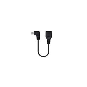 VoltShine Câble USB 2.0 OTG coudé Micro B/M-A/H Noir 15 cm, idéal pour connecter des appareils Mobiles à des périphériques et transférer des données.