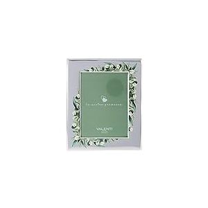 Valenti&Co Cadre photo en argent idéal comme cadeau pour la promesse de mariage avec détails verts (13 x 18 cm)