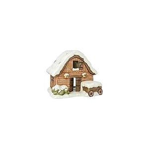 Goebel Photophore Grange forêt d'hiver, en Porcelaine, Hauteur 16,5 cm, 66-704-25-1
