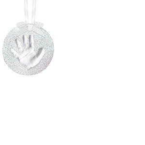 Pearhead Babyprints Baby's First Handprint or Footprint Ornament Kit, Easy No-Bake DIY Clay Kit, Christmas Baby Keepsake Gift, Glitter